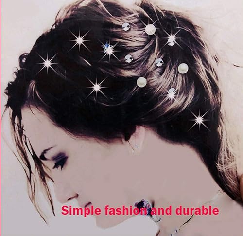 Miniatura 5 de Vpang - 20 pines en espiral para el pelo, espiral, espiral, para novia, novia, brillante, cristal, metal, espiral, accesorio para el pelo