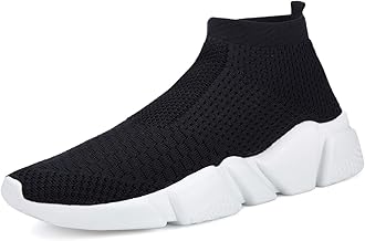 Santiro Mens Walking Shoes Breathable Knit Slip On Sneakers Lightweight Athletic Gym Shoes