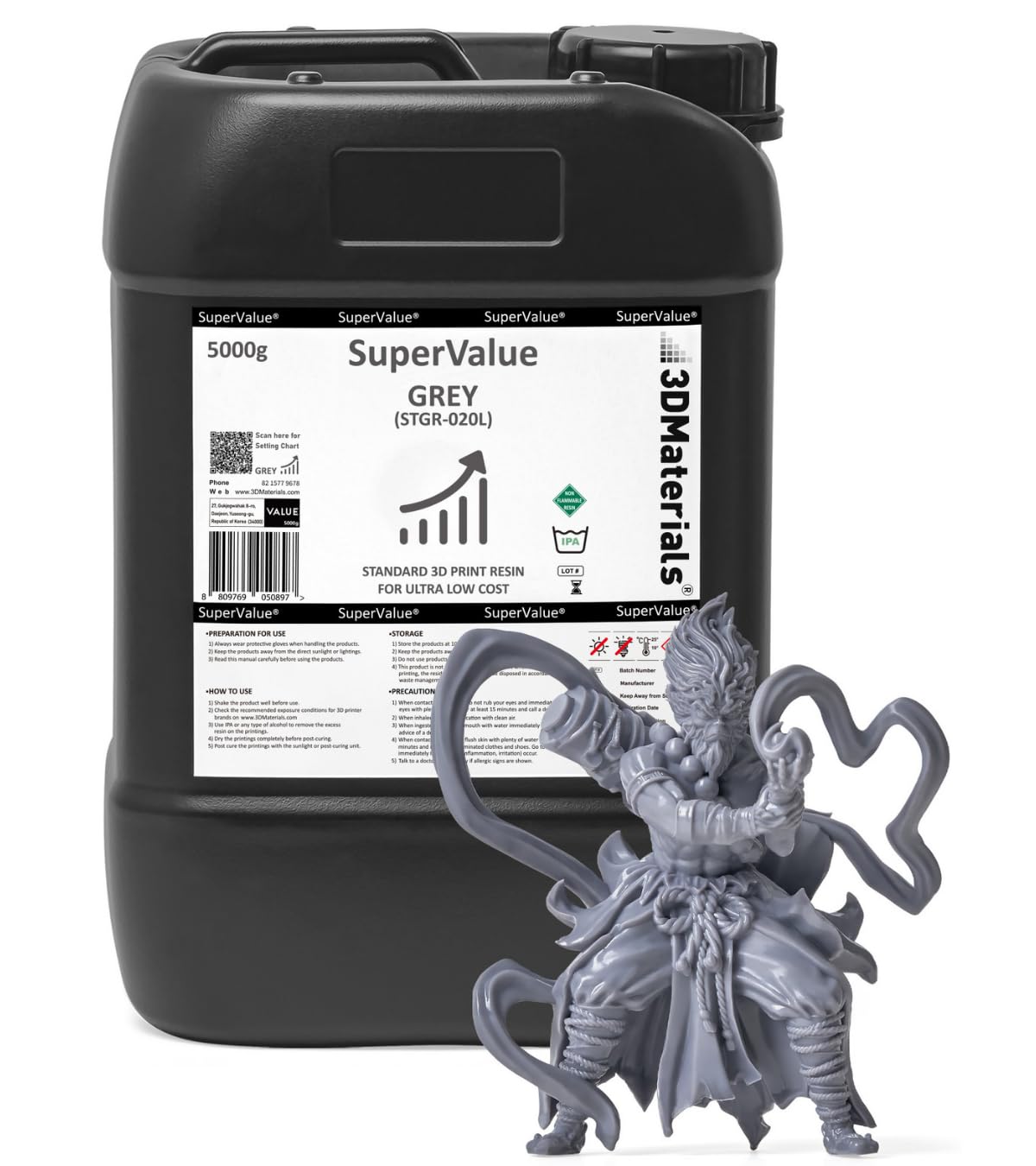 SuperValue Résine pour Imprimante 3D à Faible Coût Corée (5000g, Gris)