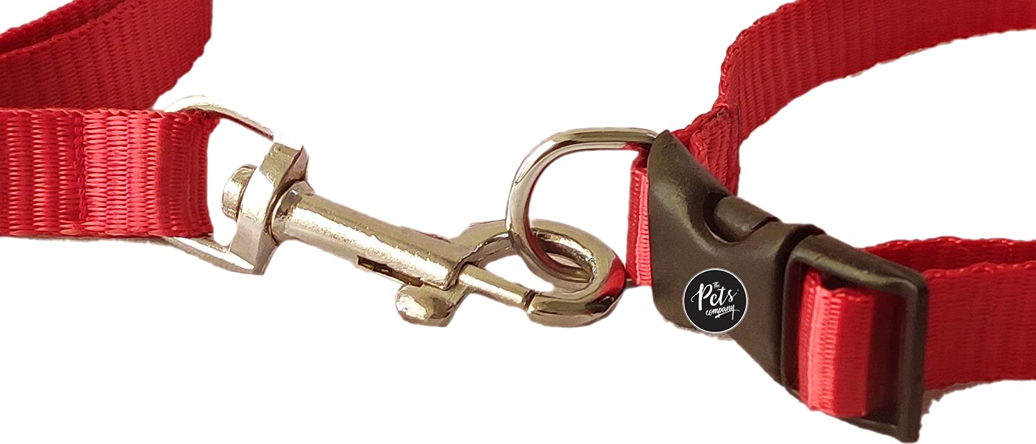 The Pets Company Leash and Collar Set Suitable for Small Dog Breeds, Red 1