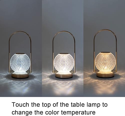 Miniatura 6 de Lámpara inalámbrica de cristal, funciona con pilas, luz nocturna para sala de estar, dormitorio, habitación de niños, al aire libre, restaurante,