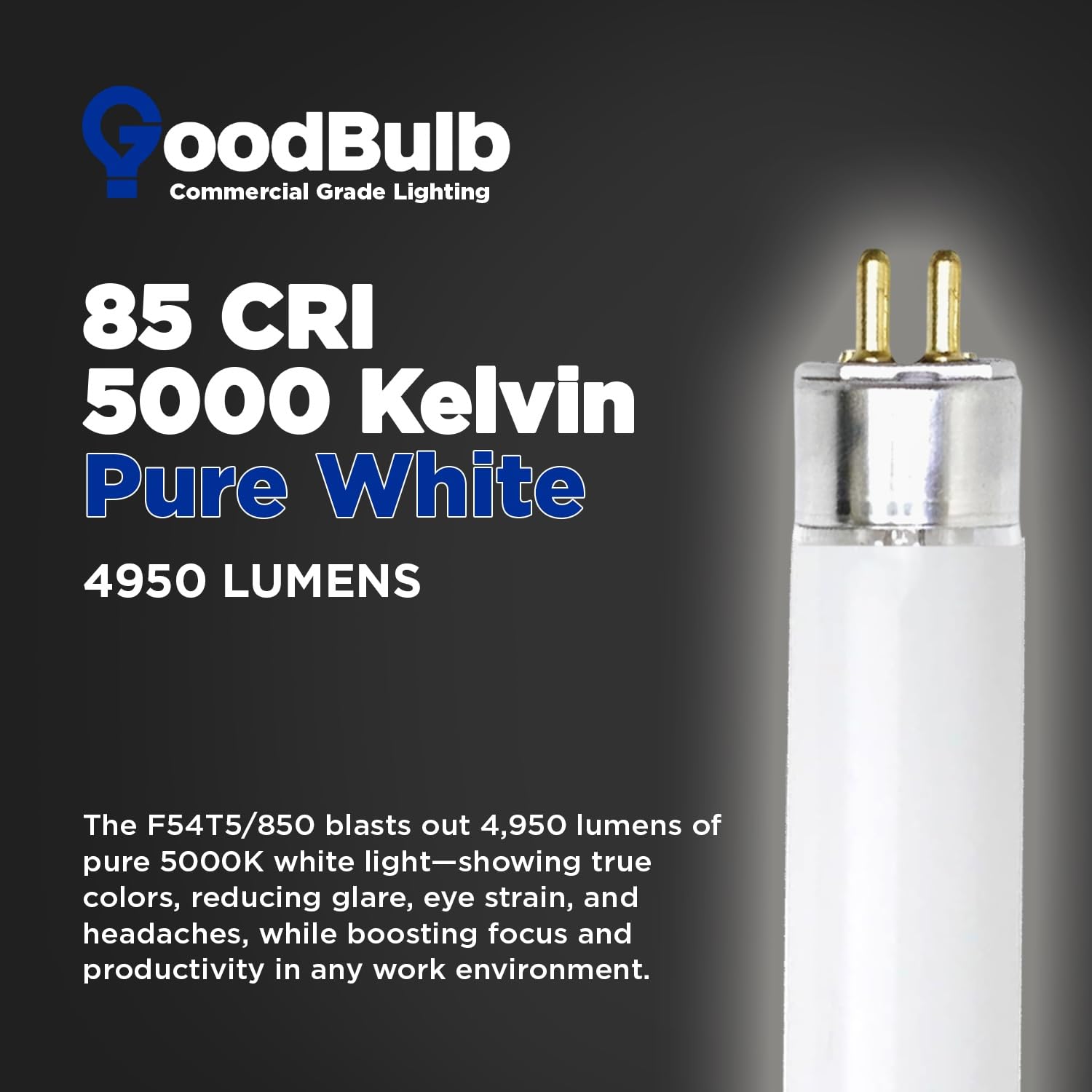 GoodBulb 54W 46 Inch T5 Fluorescent Light Bulb | 5000K Daylight