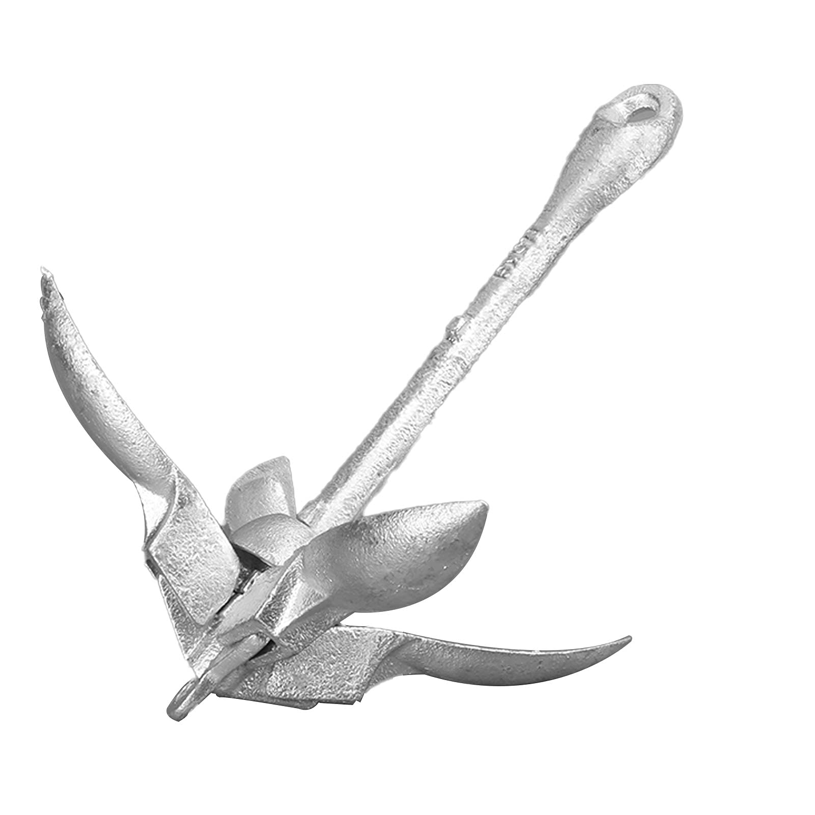Ancla Plegable para Barco, Rezón Galvanizado de Acero Inoxidable de 3,3 Libras con 4 Garras, Diseño de Bloqueo Plegable para Barcos Marinos, Balsas de Yates, Canoas, Kayaks