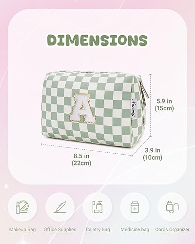 Miniatura 5 de Narwey Regalos de Navidad, bolsa de maquillaje con inicial para adolescentes, niñas, niños, cosas de moda de 6, 8, 10, 11, 12, 13, 14, 16, 18 años,