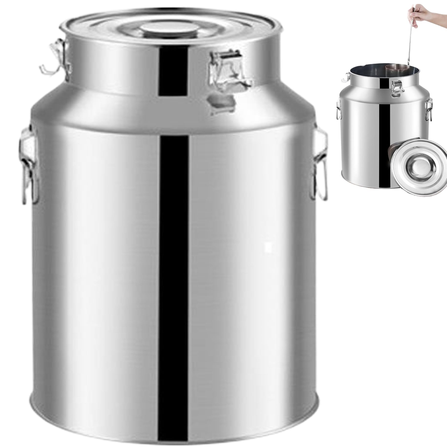Bidon à lait en acier inoxydable de 14L avec couvercle scellé