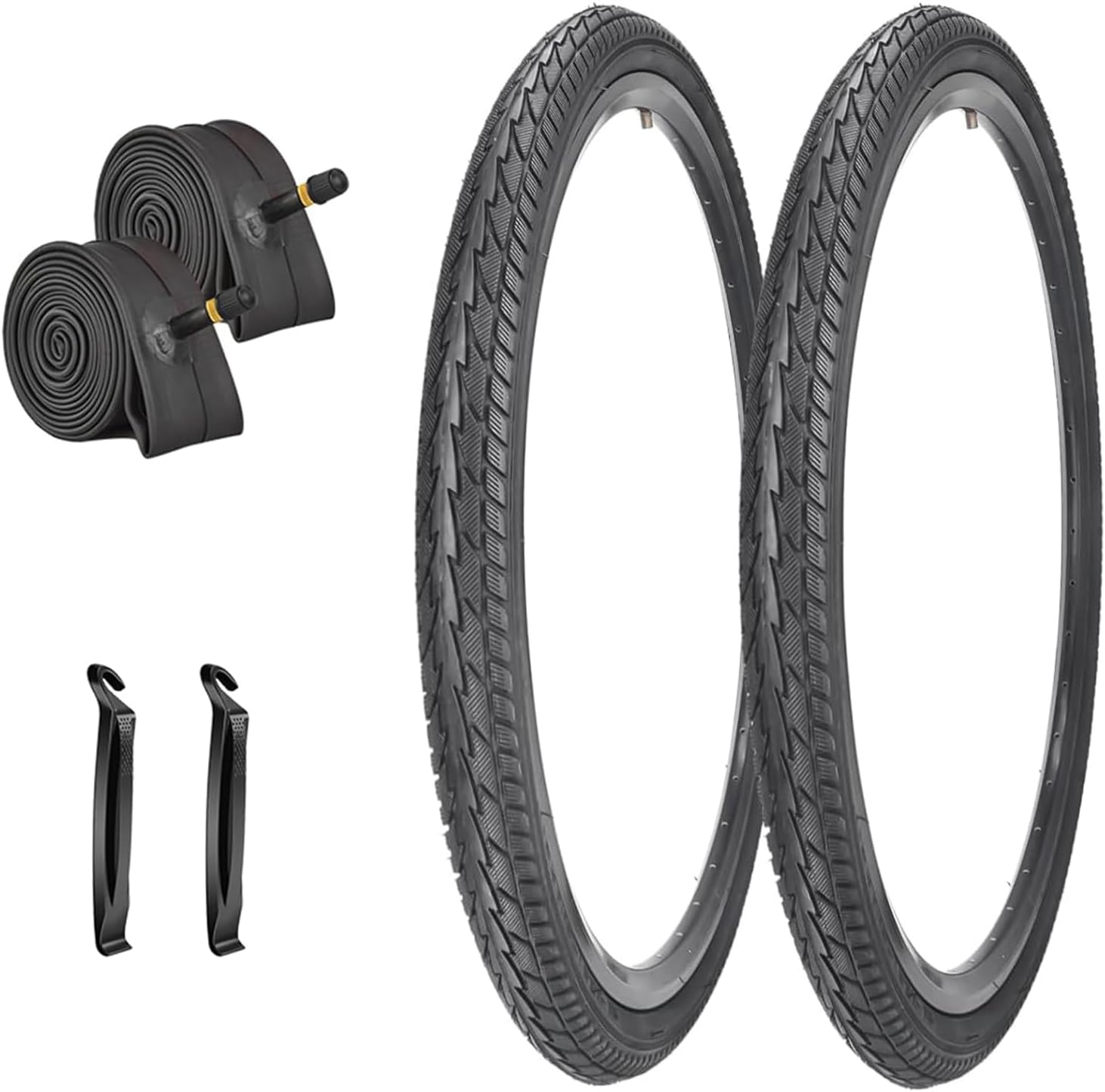 SIMEIQI 2 Pack 20"/ 24" / 26"x1.75" Bike Tires and Inner Tubes 20"/24"/26“x1.5/1.75”/1.95“ with 32mm AV Valves Replacement Tire for Hybrid Road City Commuter Bicycles Urban