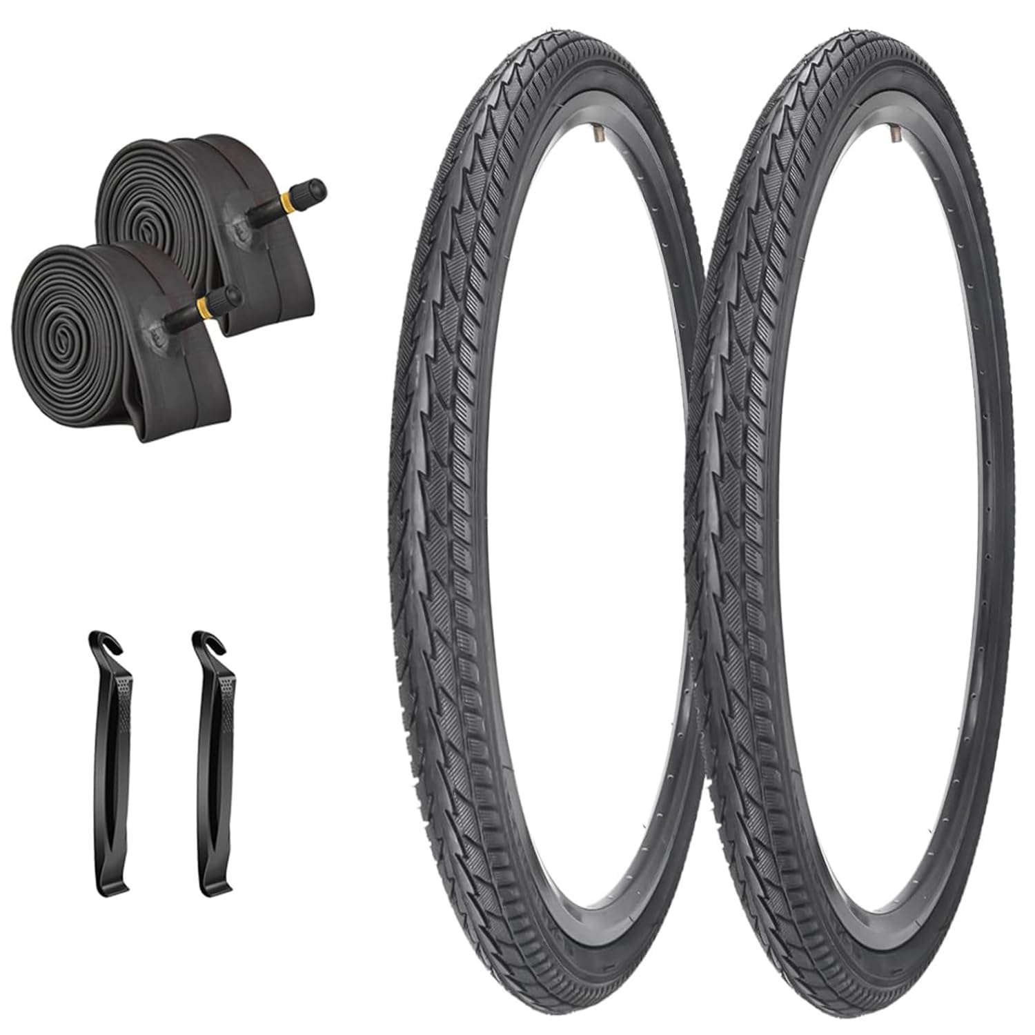 SIMEIQI 2 Pack 24x1.75 Bike Tires and Tubes (24x1.75, Black)