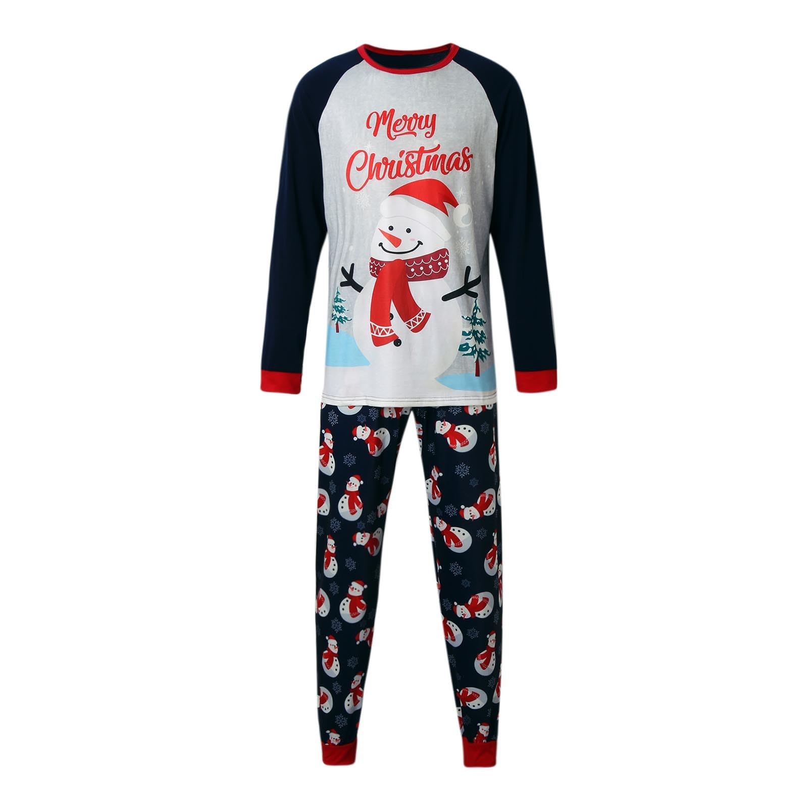 Ropa casera de Navidad para papá conjunto pijama impreso de dos piezas cómodo 7