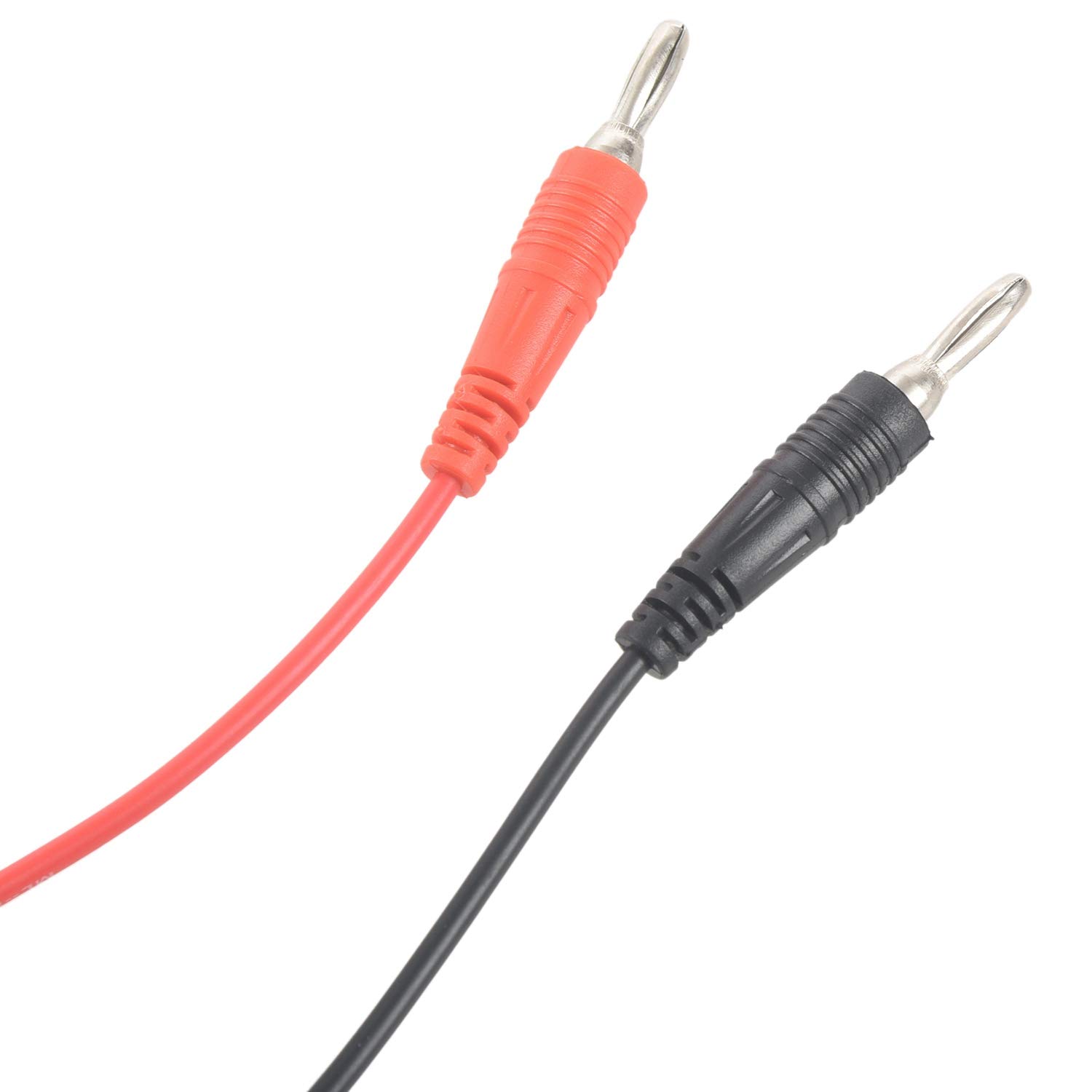 Cavi Di Prova Per Multimetro – Set Da 2 (1 Rosso + 1 Nero) Con Spina A Banana Diametro 4 Mm, Gancio Sonda Da 60 Mm E Cavo Lungo 1 M, Per Test Elettrici E Misure