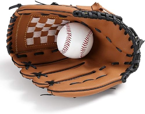 Miniatura 6 de Guantes de béisbol y sóftbol – Lanzamiento con mano derecha de 10.5 pulgadas para niños, jóvenes y adultos, guante de béisbol fácil de romper
