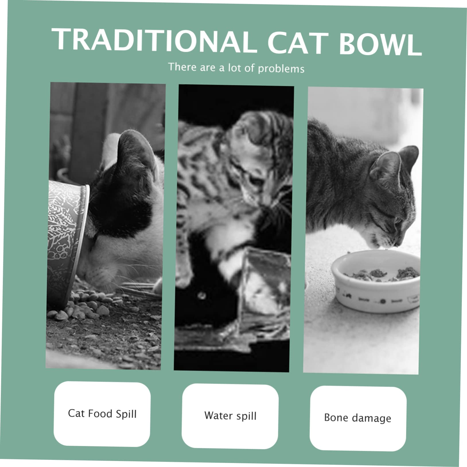 BESPORTBLE Cuenco de Cerámica para Gatos Comedero Elevado Inclinable Recipiente Creativo para Agua y Comida para Alimentar la Cocina o Sala de Estar