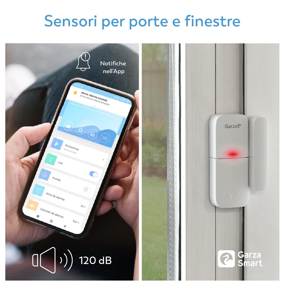 Garza Smart Kit Sicurezza WiFi con Telecamera 1080P e Siren
