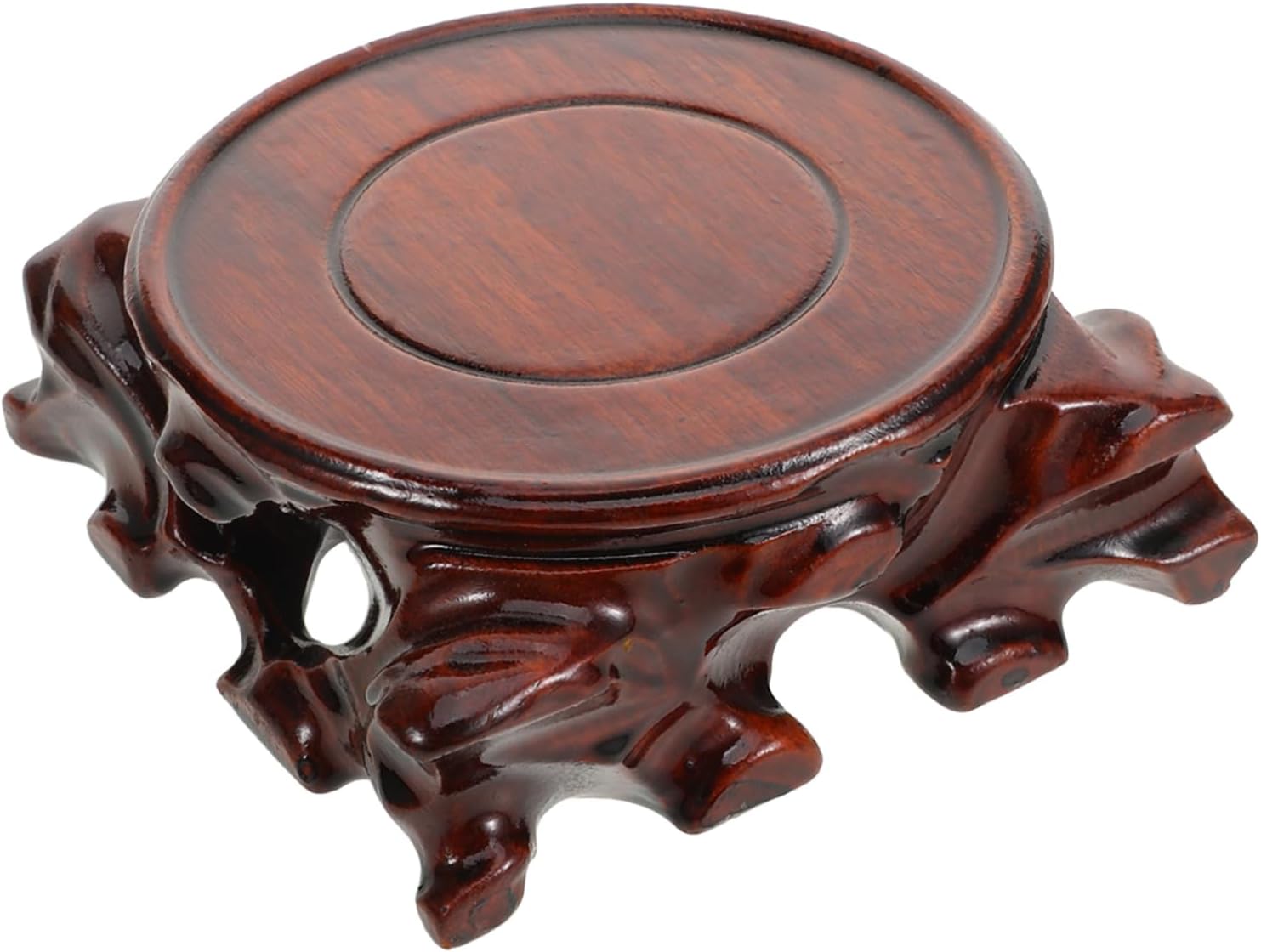 Luxshiny Wood Display Stand Pedestal for Teapot Vase, Stable Coffee Wood