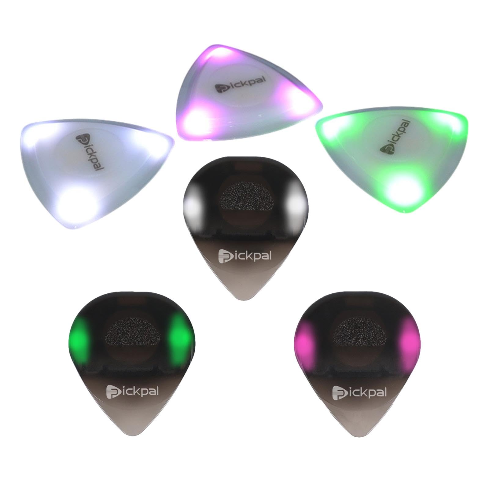 MagiDeal 6x Púas de Guitarra Iluminadas Coloridas Púas Compactas Iluminadas para Guitarra para