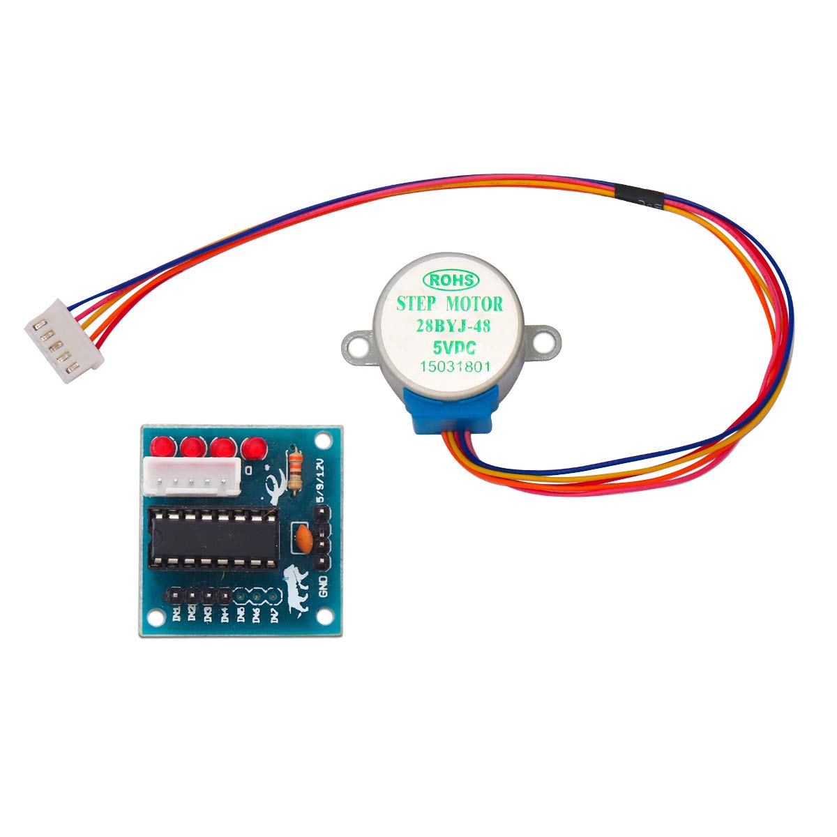 5V 4-PHASE WIRE Geared Stepper Motor with ULN2003 Stepper Motor Driver For Devlopment board