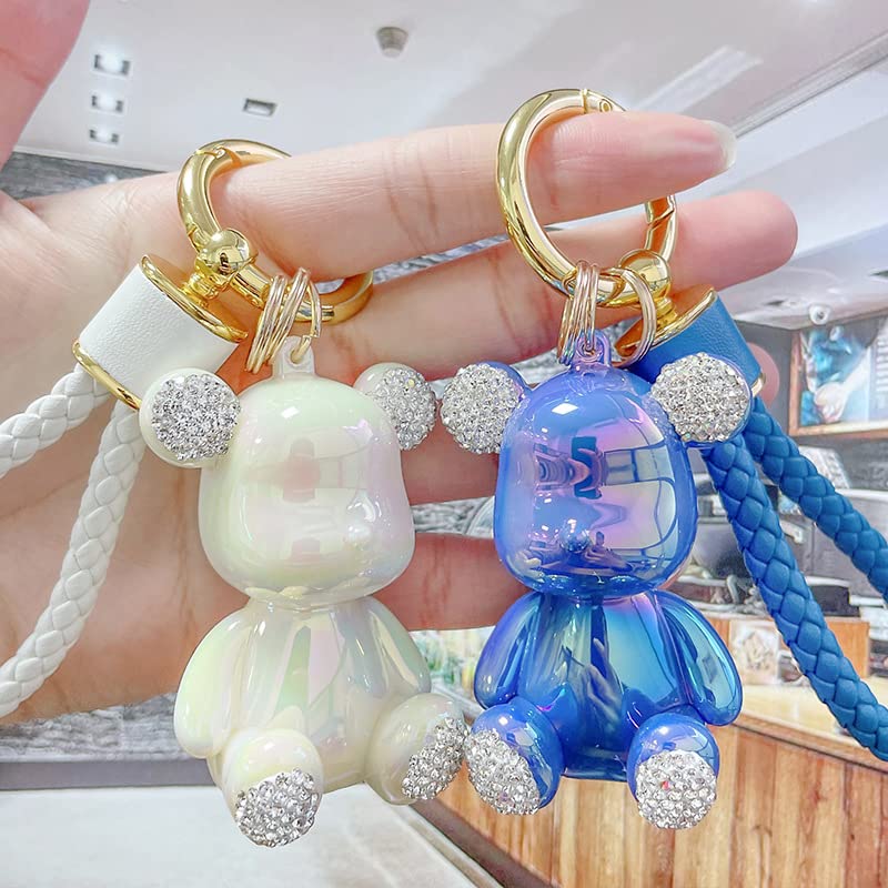 Amazon.co.jp: absキャンディ色暴力熊キーホルダードリルメッキ熊公仔