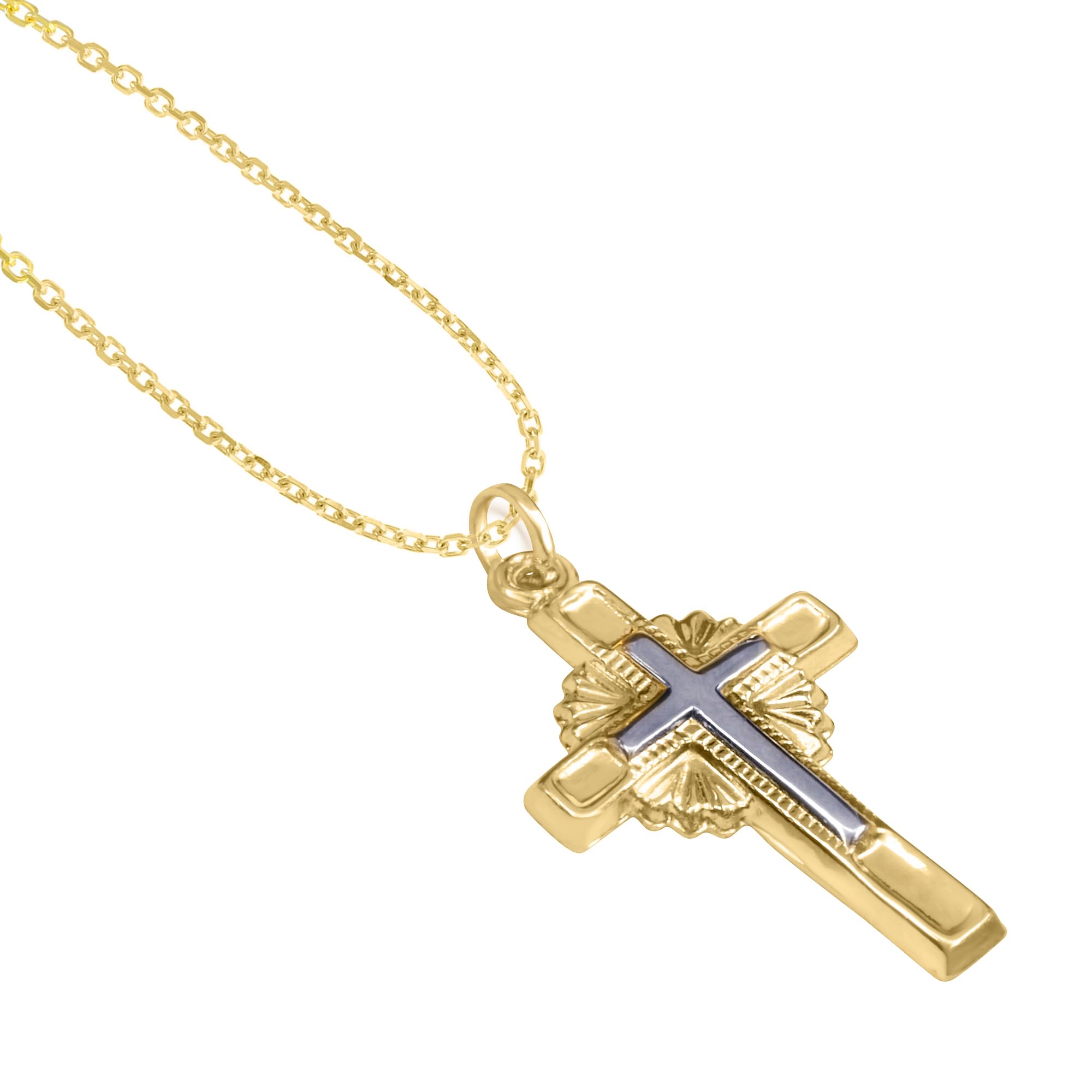 JULIETTE COLLECTION 14KT Yellow Gold Cross Religious Pendants/Charms for Men and Women - Available in Various Designs
