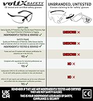 Vista 4 de voltX Gafas de seguridad BIFOCAL 'CONSTRUCTOR' (transparente + 3.5 dioptrías) ANSI Z87.1+ y CE EN166F, certificadasgafas deportivas de ciclismo