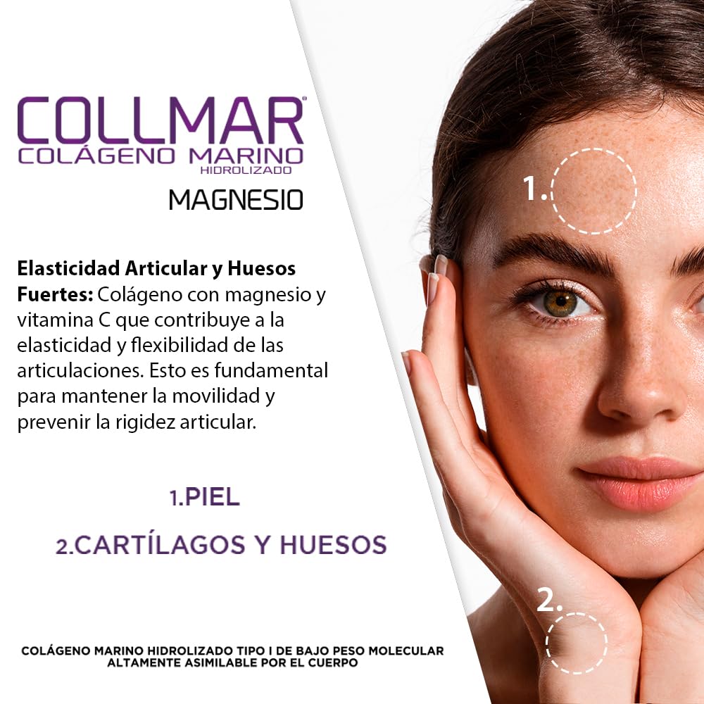 DRASANVI COLLMAR COLAGENO HIDROLIZADO con Ácido Hialurónico, Magnesio y Vitamina C Natural - Huesos, Articulaciones y Piel - Colágeno Marino 9.717 mg/día | 2 X 340 GR = 60 días | Sabor Vainilla