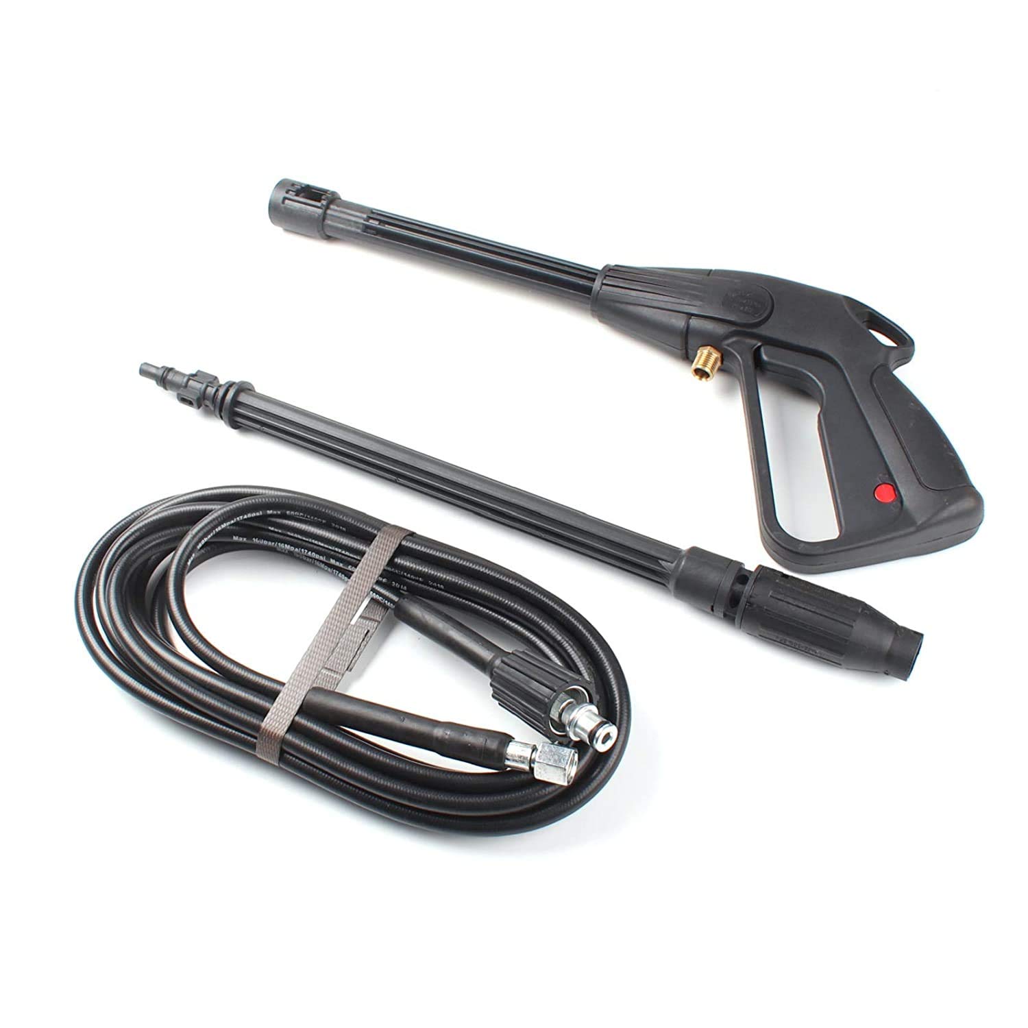 Trintion High-Pressure Washer Hose Set 5M Power Washing Hose Kit Gun Cleaning Kit Pressure Washer Gun Kit for Car Floor Windows Glass Cleaning (Black)