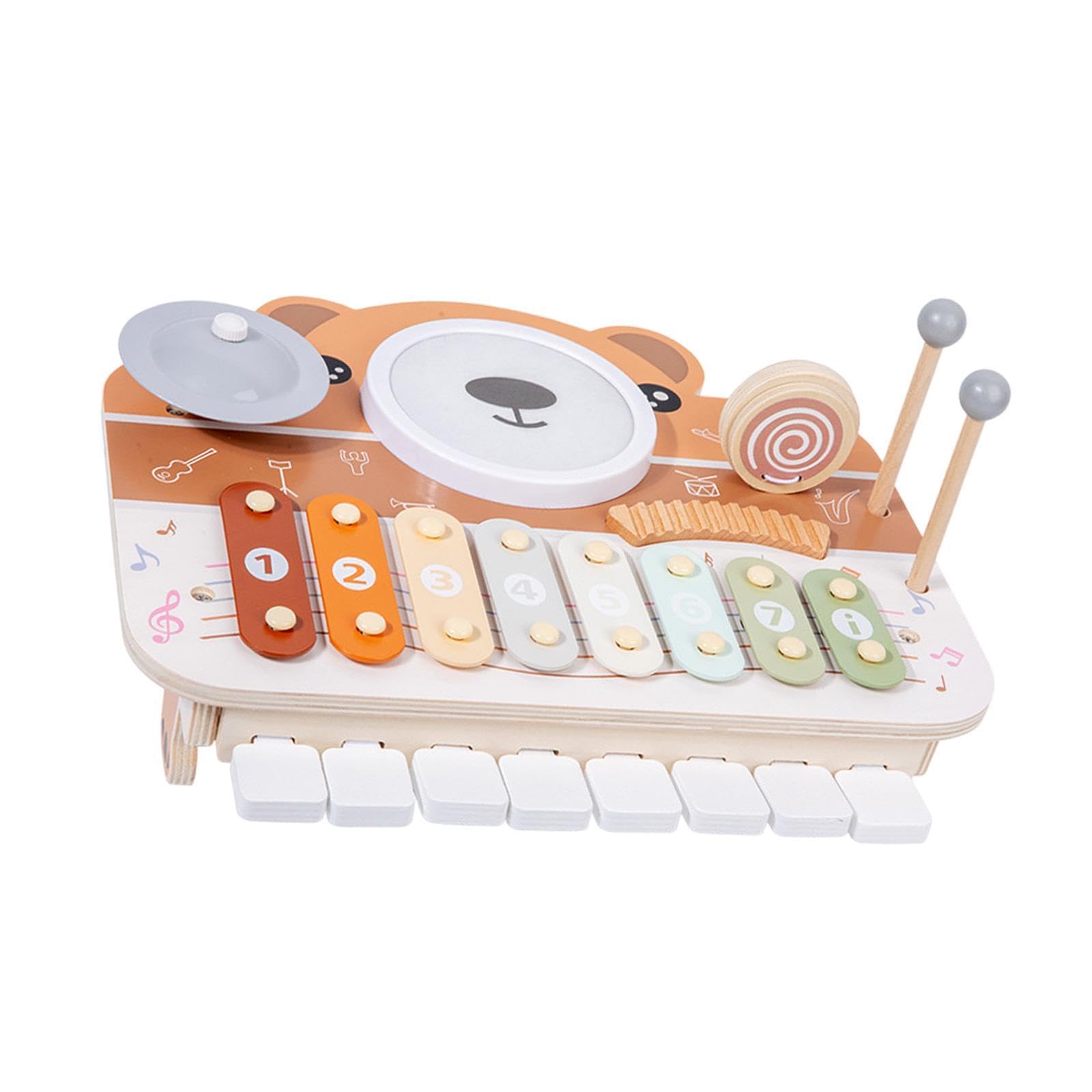 Instruments de Musique Jouet Piano Xylophone Ensemble de Batterie pour Enfants de 1 2 3 Ans