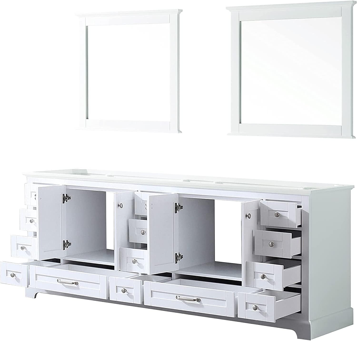Home Dukes 84" Double Vanity with Mirrors in White