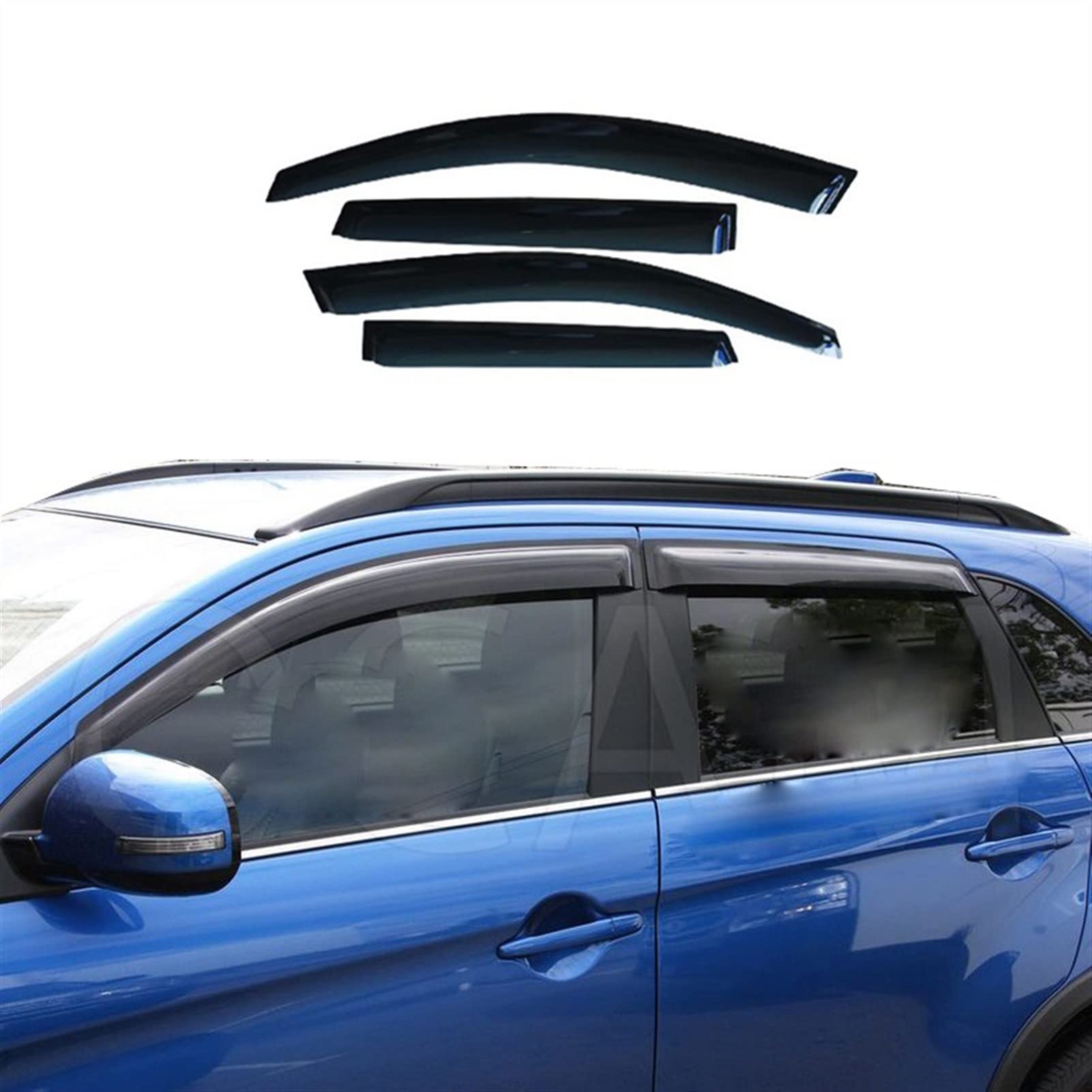 Pare-pluie de voiture pour Mitsubishi ASX 2010-2019 de 4 pièces pour fenêtre latérale