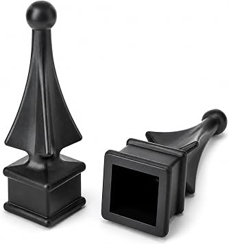 Pack of 10 Each for 3/4 Black Plastic Finial Tops for Iron Picket Fence 4-Sided Spire #1-34