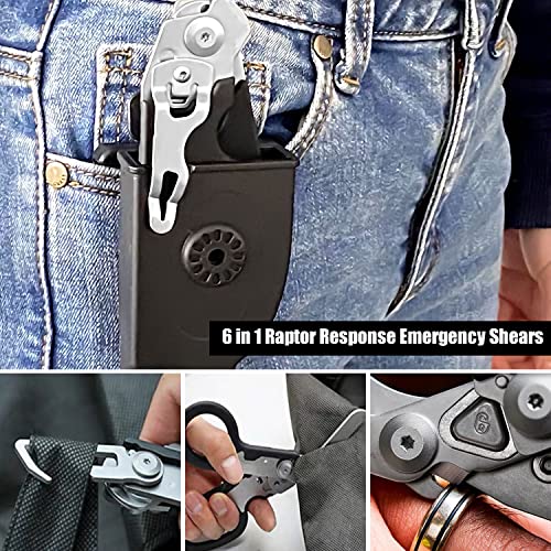 6 in 1 Response Emergency Shears, Multi Tool Pliers Shears Folding Emergency Response Shears with Utility Holster for Outdoor Camping