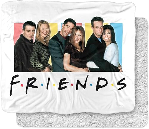 Manta de amigos, 50 x 60 pulgadas, con texto en inglés "It's All About Friends", manta de sherpa súper suave al tacto sedoso