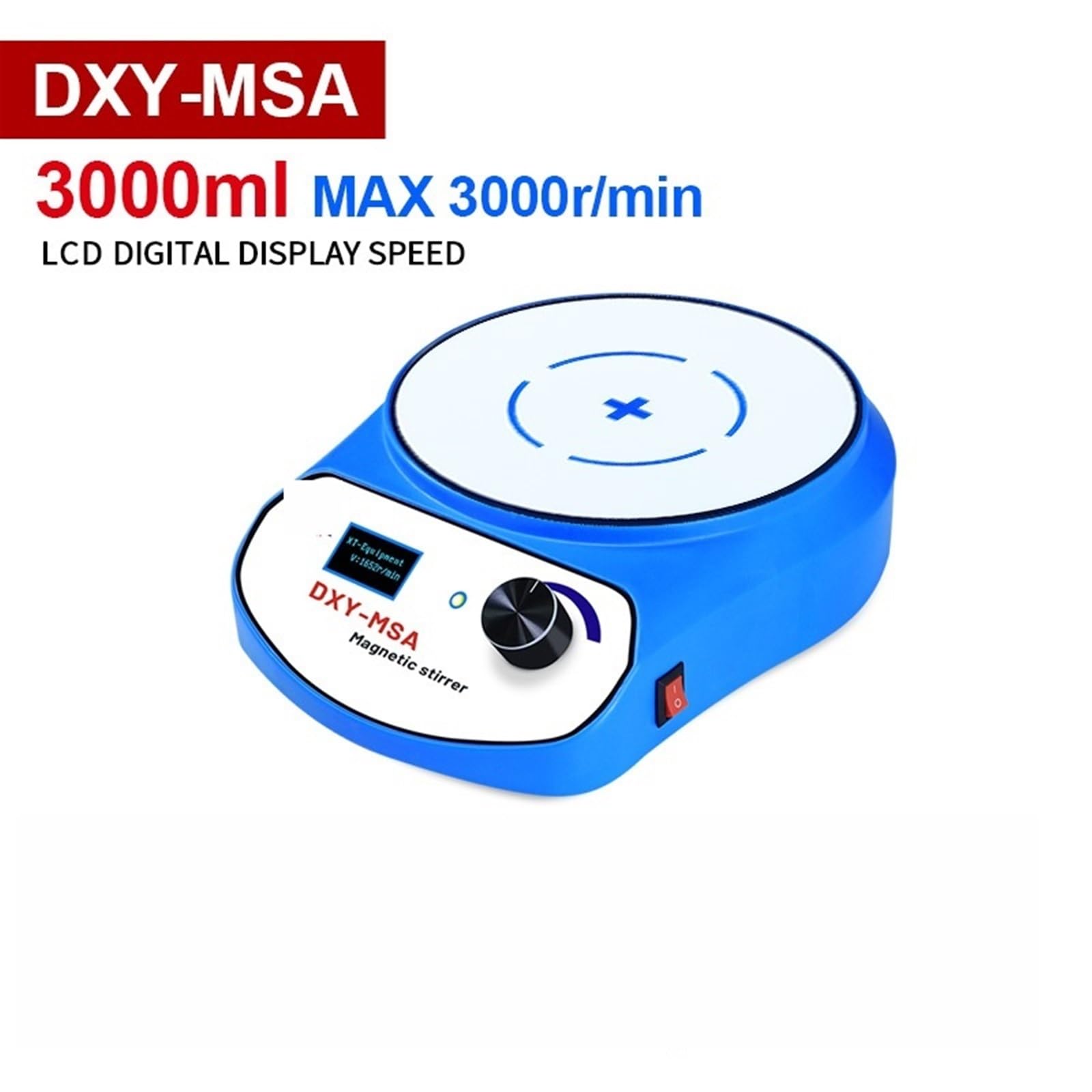 Mezclador agitador magnético Agitador magnético mini de 3000 ml y 5000 ml con pantalla digital, mezclador de líquidos, equipo con dos barras de agitación para laboratorio, taller, hogar(DXY-MSA-3L)