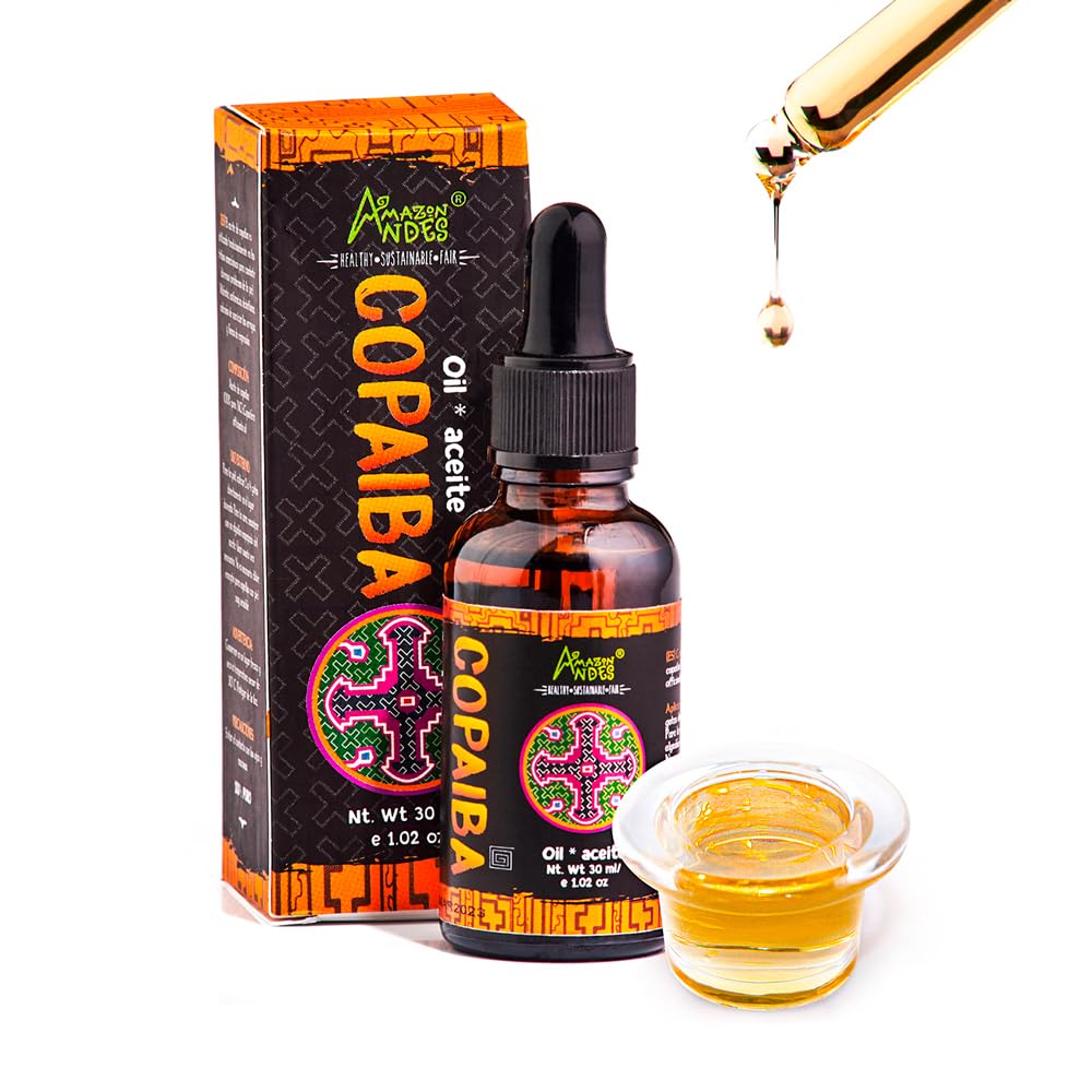 Copaiba Oil 30ml  100% Pure & Natural, Steam Distilled from Wild-Harvested Copaifera Officinalis, for Skin Care, Massage & Aromatherapy