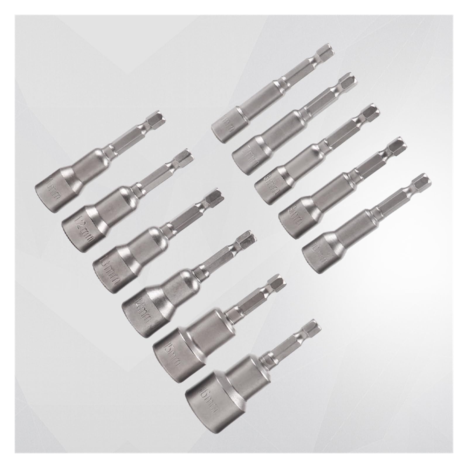 MORREZ Destornillador de 65mm de Longitud, Llave de Tubo, especificación de 6mm-19mm, boquillas de Manga Hexagonal Fuerte, Destornillador for Herramienta eléctrica, 14 Uds.