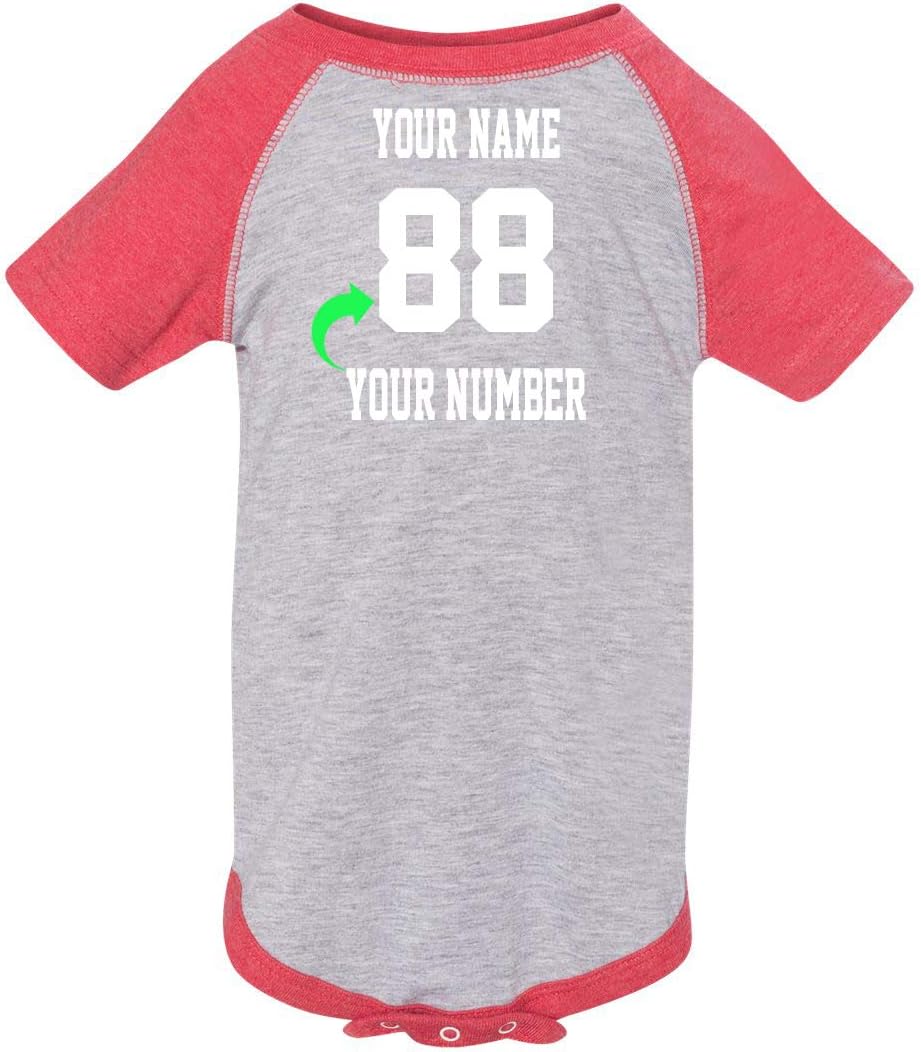 Customized Infant Baseball Fine Jersey Bodysuit with Raglan Sleeves