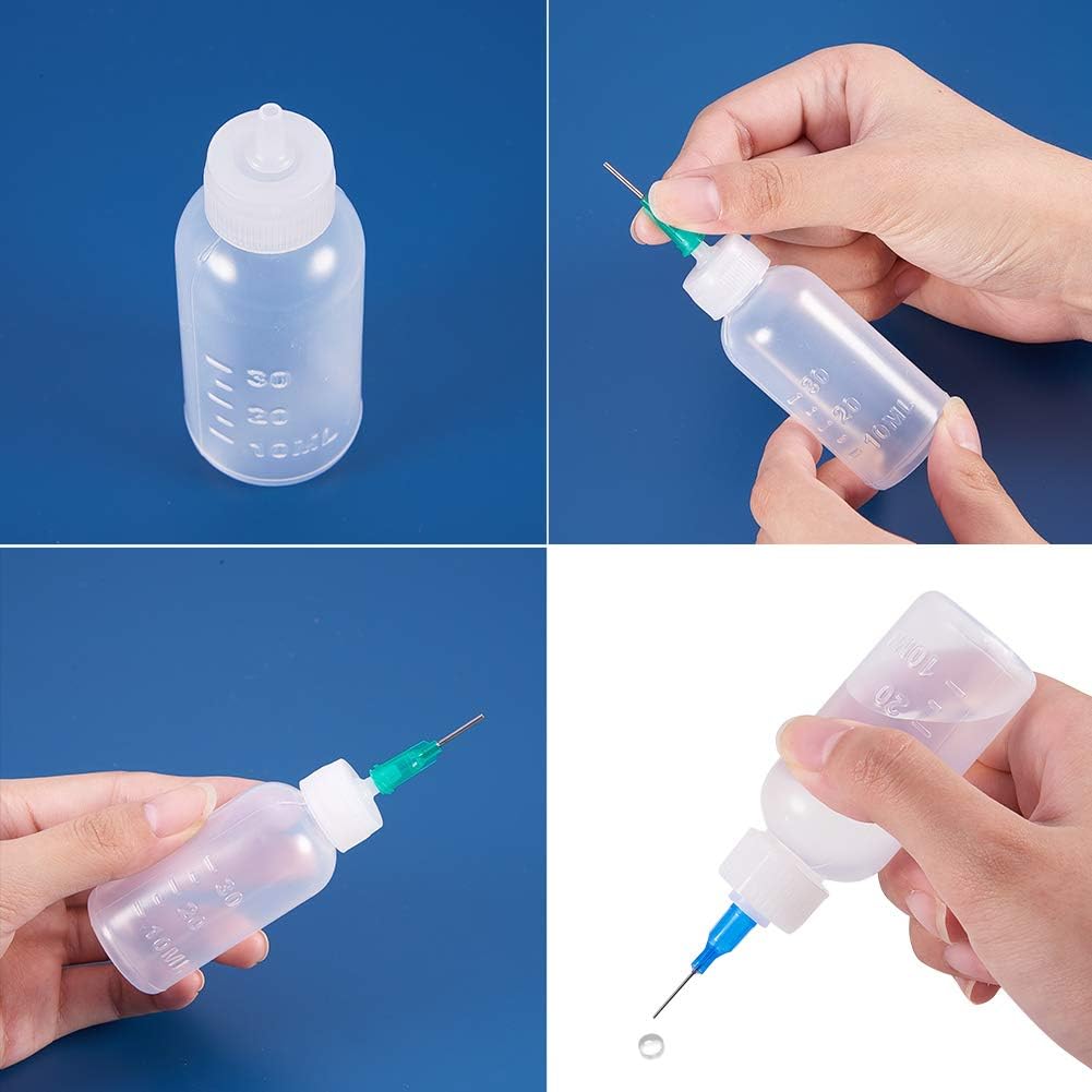 BENECREAT 12 PACK 1 Ounce(30ml) Multi Purpose DIY Precision Tip Applicator Bottles Set, 24 Tips, 12 Caps, DIY Quilling - Image 5