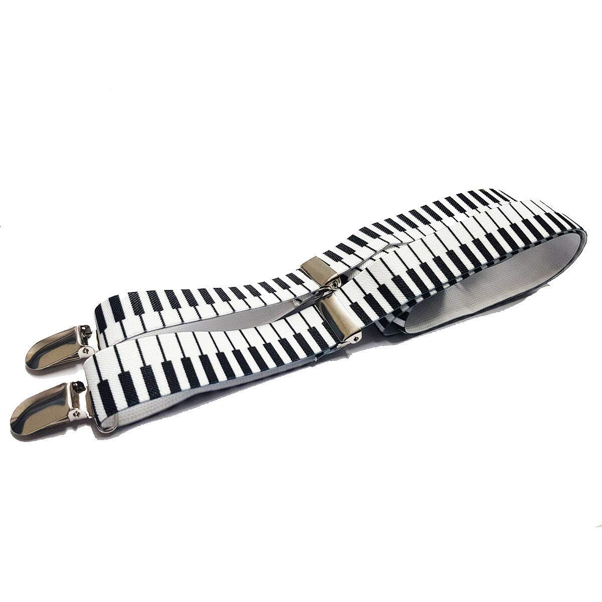 DangerousFX Men's Braces white Black & White Piano One size