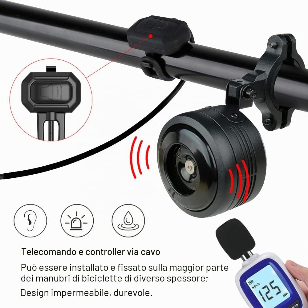 Campanello impermeabile, telecomando, antifurto, allarme vibrazioni, ricaricabile USB per biciclette elettroniche, mountain bike, biciclette da strada, scooter