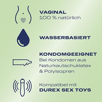 Durex Naturals Pure, 100ml, Water Based Lube, pH Friendly, Non Sticky