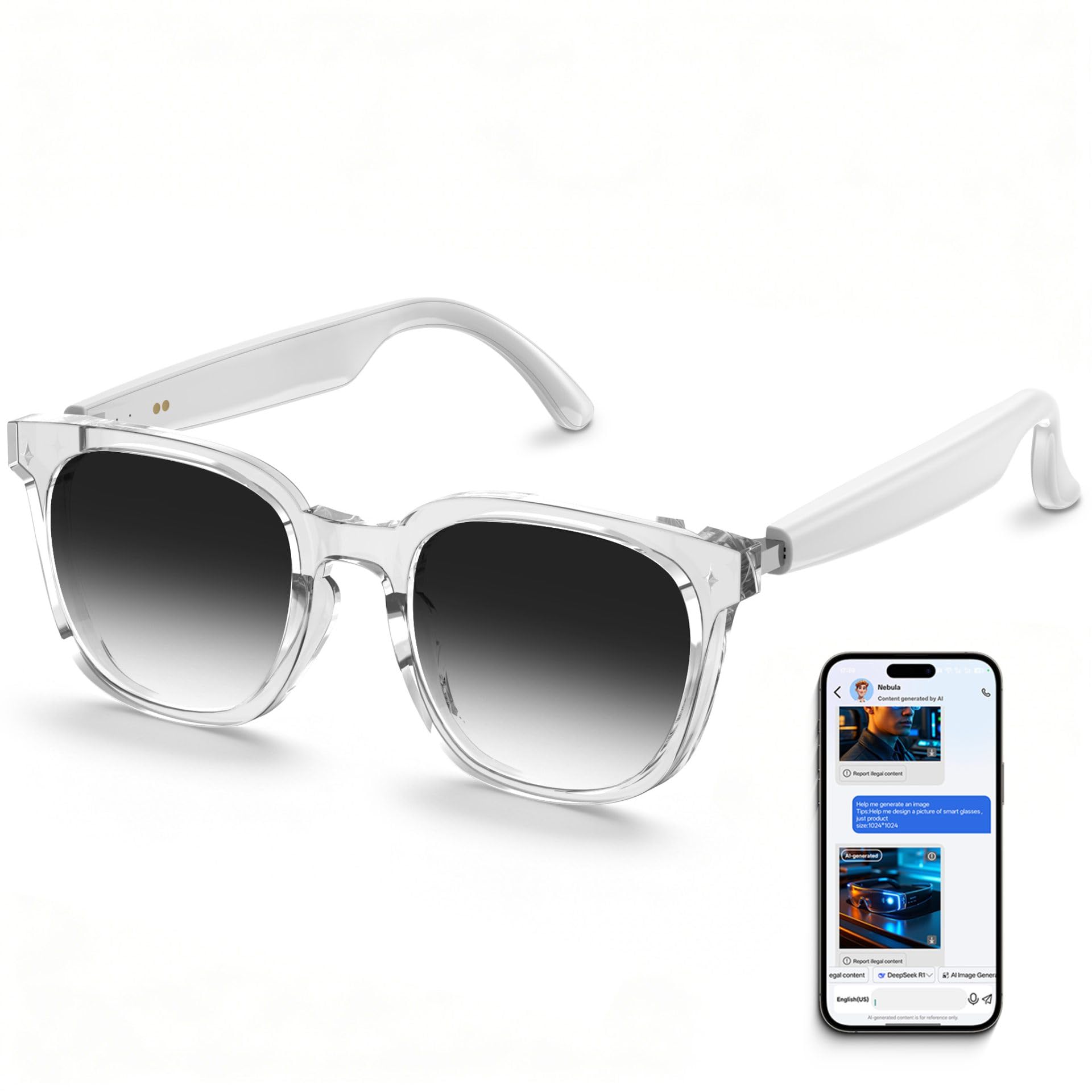 Smart Glasses, Audio Sunglasses with Speaker,Bluetooth Glasses with Voice Control and Open Ear,Recording Glasses with Translation-image-40