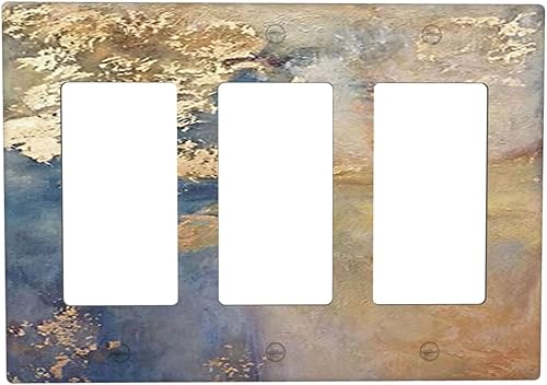 Miniatura 175 de Placa de pared de tortugas marinas, hierba oceánica, medusas, peces y algas marinas, placa de pared de doble palanca, cubierta de interruptor de luz