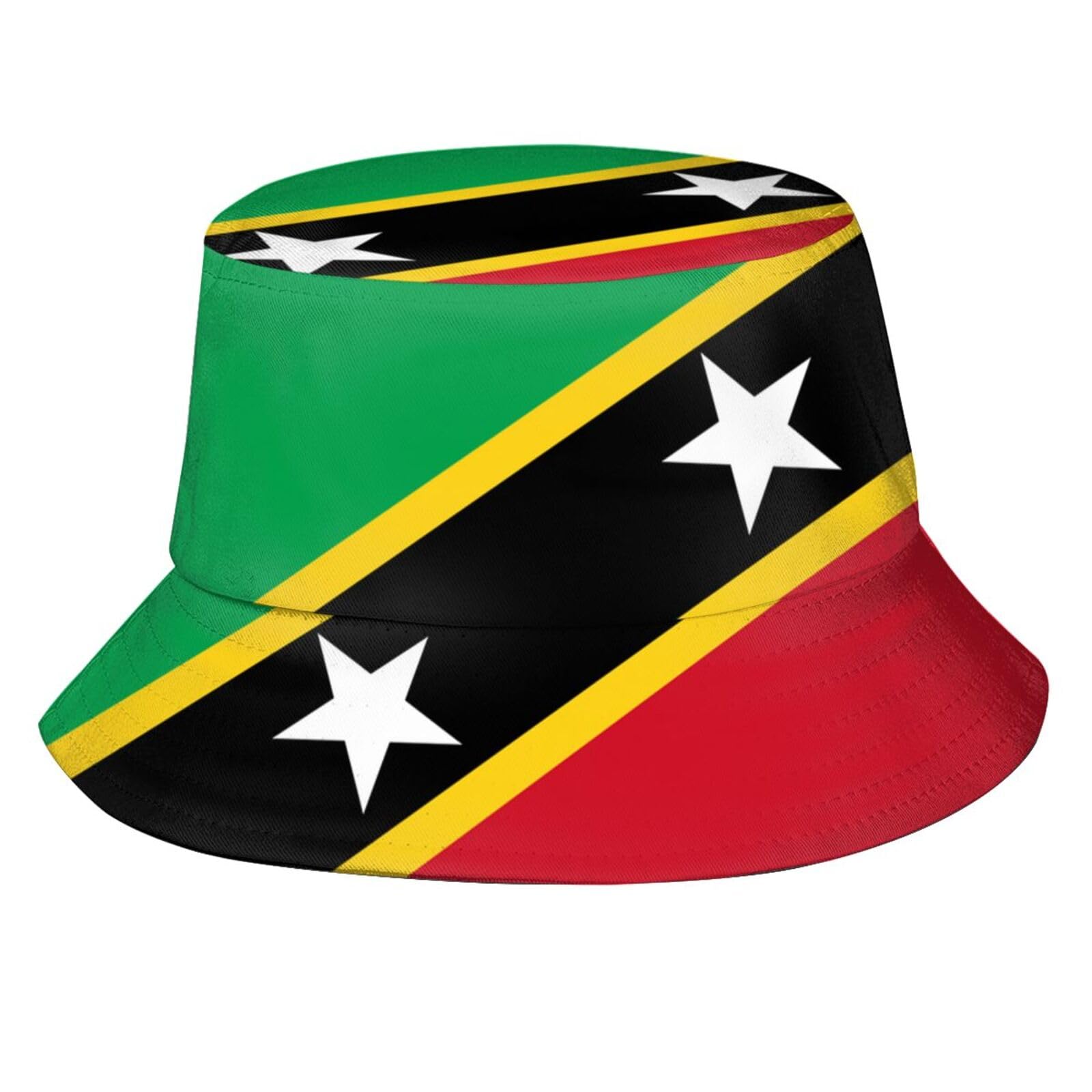 Melbrakin St Kitts and Nevis National Flag Flag Bucket Hat for Women Men Summer Reversible Sun Hat Beach Fishing Cap