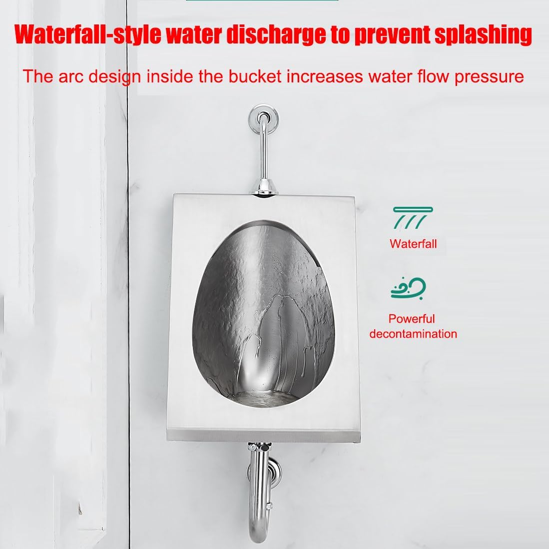 Men's Bathroom Toilet Urinal,Bar Urinals,Intelligent Sensor Flush Male Urinal,Wall Mounted Bathroom Urinal,Urinals for Men Bathroom,Underground-Temperedglass