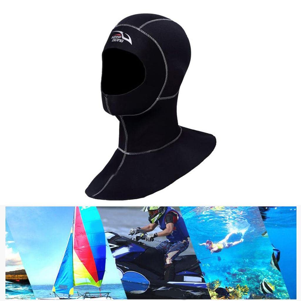 RajoNN Traje de Neopreno con Capucha para Adultos Gorro térmico para Surf Equipo de Buceo, Costura Blanca S