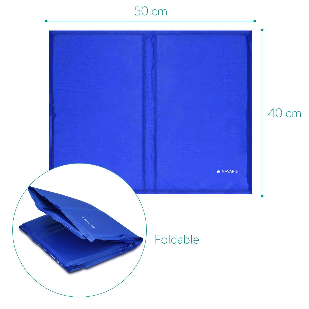 Navaris Tappeto rinfrescante per Cani Gatti - Tappetino refrigerante per Animali per la Regolazione della Temperatura corporea - 40X50cm Blu Scuro