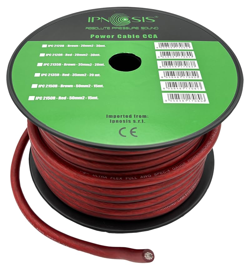 Câble alimentation aluminium 20mm² IPNOSIS rouge idéal pour l'aménagement de votre atelier