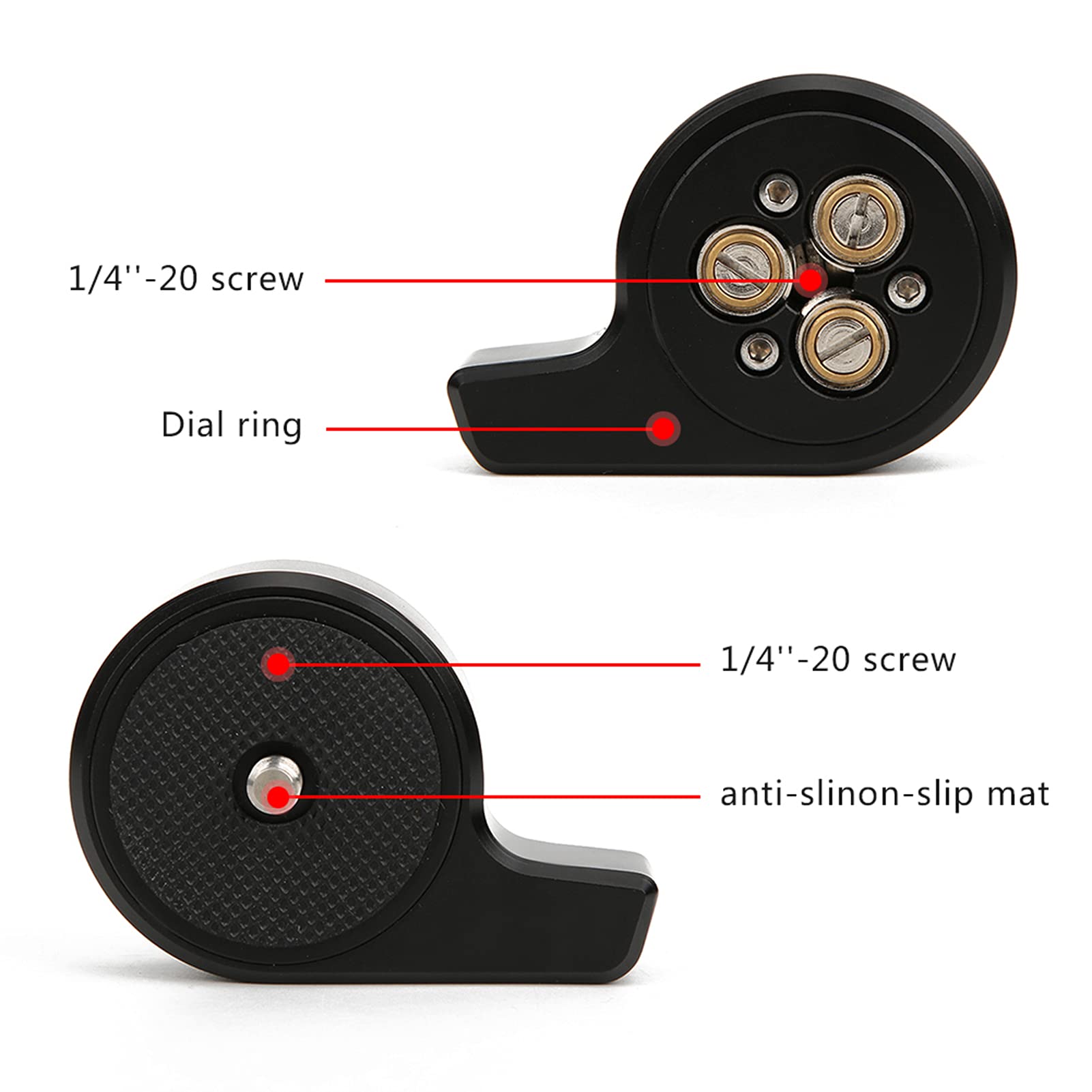 Rótula de Bola multifunción de aleación de Aluminio, rótula de Bola para fotografía con Rosca Universal de 1/4 Pulgada, rótula de Bola de Montaje rápido con Almohadilla de Goma y
