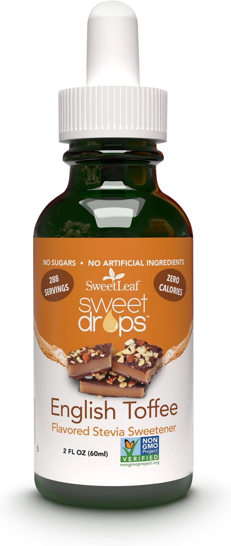 Sweet Drops - Flavored Stevia Liquid Sweetener, Organic Stevia Extract, Zero Calories, Gluten Free, Keto Friendly, Non GMO, Natural Flavor - English Toffee, 2 Fl Oz (Pack of 1)