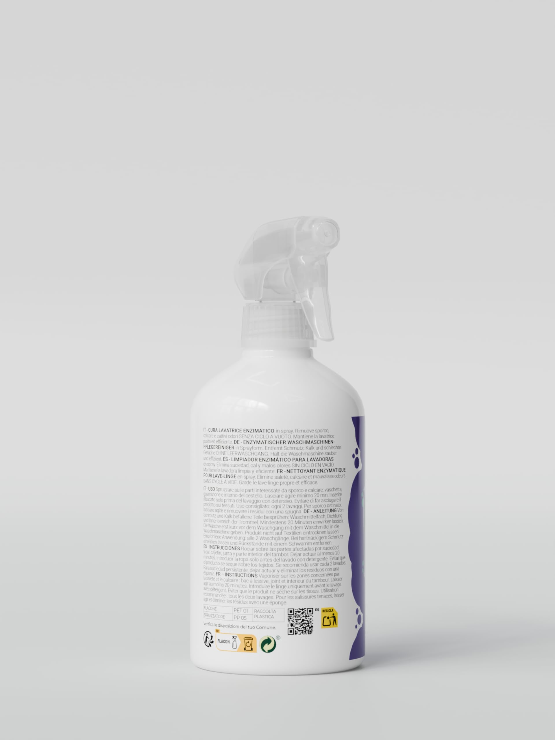 DR. NEU - Cura Lavatrice Igienizzante e Anticalcare Breath Spray Enzimatico Naturale, Senza Ciclo a Vuoto, Pulitore Lavatrice Contro Cattivi Odori e Sporco - Compatibile con Tutte le Lavatrici 500ml