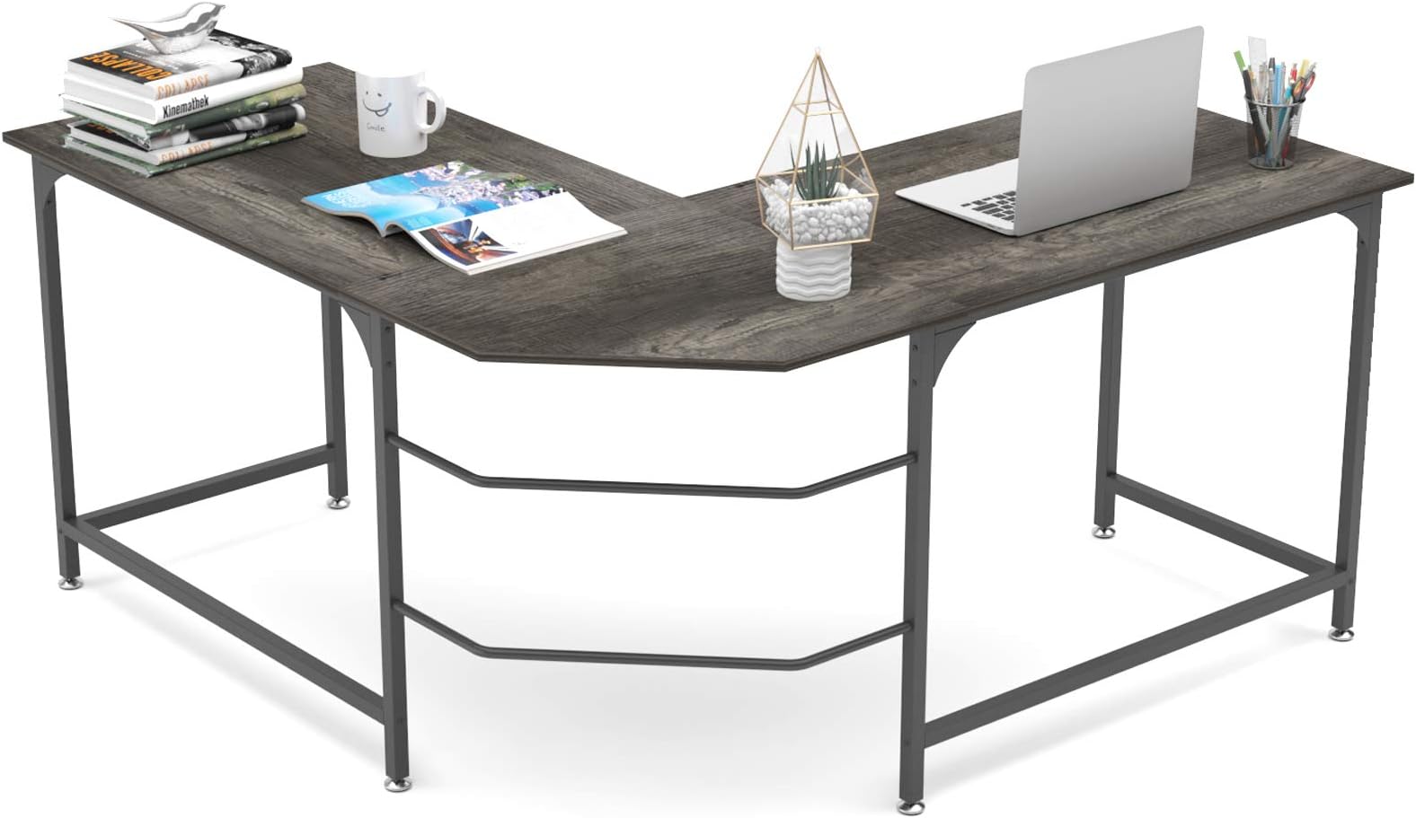 Elephance 59" Large L Shaped Desk Corner Computer Desk Gaming Table Workstation for Home Office