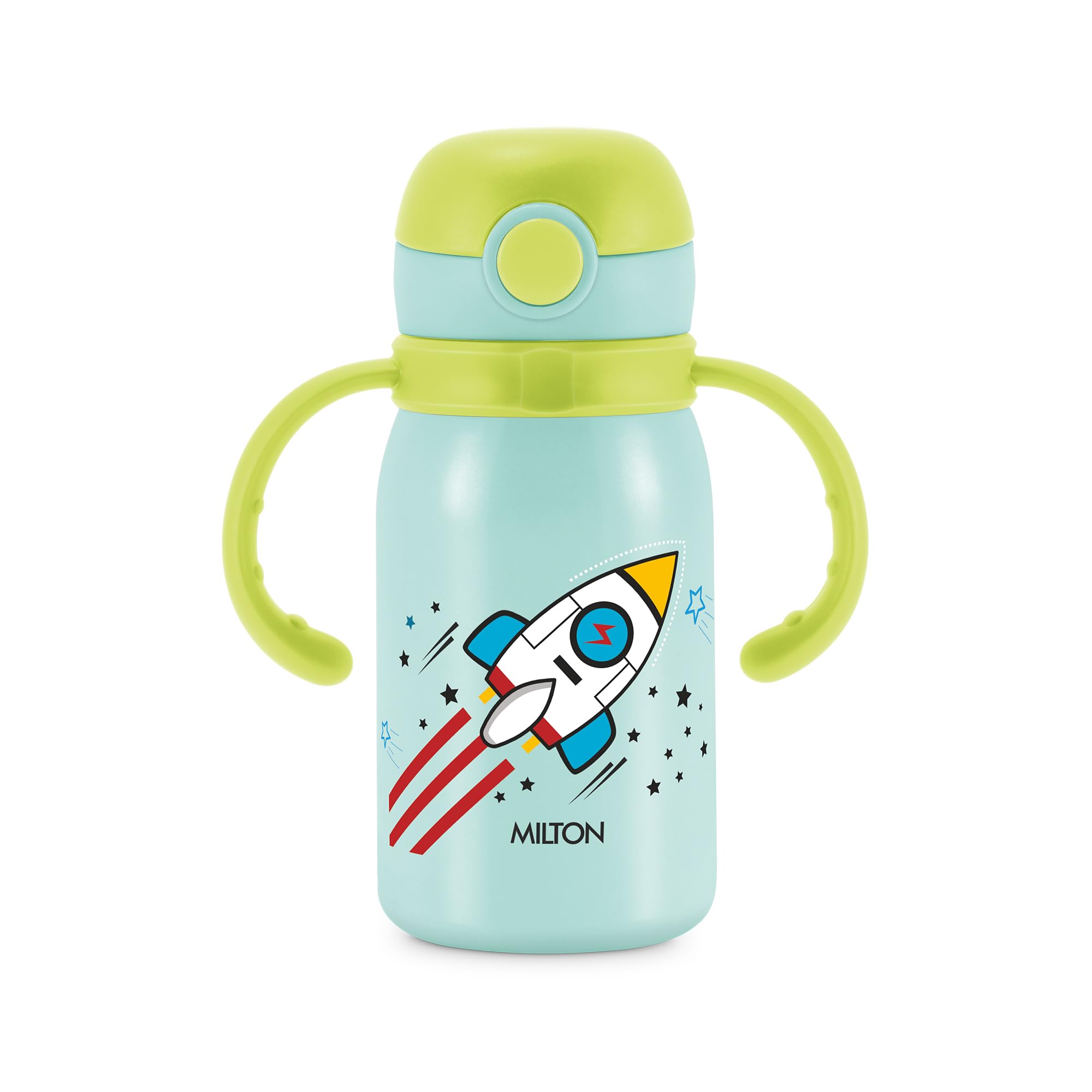 MILTON Fountain 450 ISI Certified Stainless Steel Water Bottle, Leak Proof, Rust Proof, Single walled,1 Yr Warranty, Ideal Sipper Water Bottle for School Kids Bottle, 455 ml, Mint Green (Rocket)